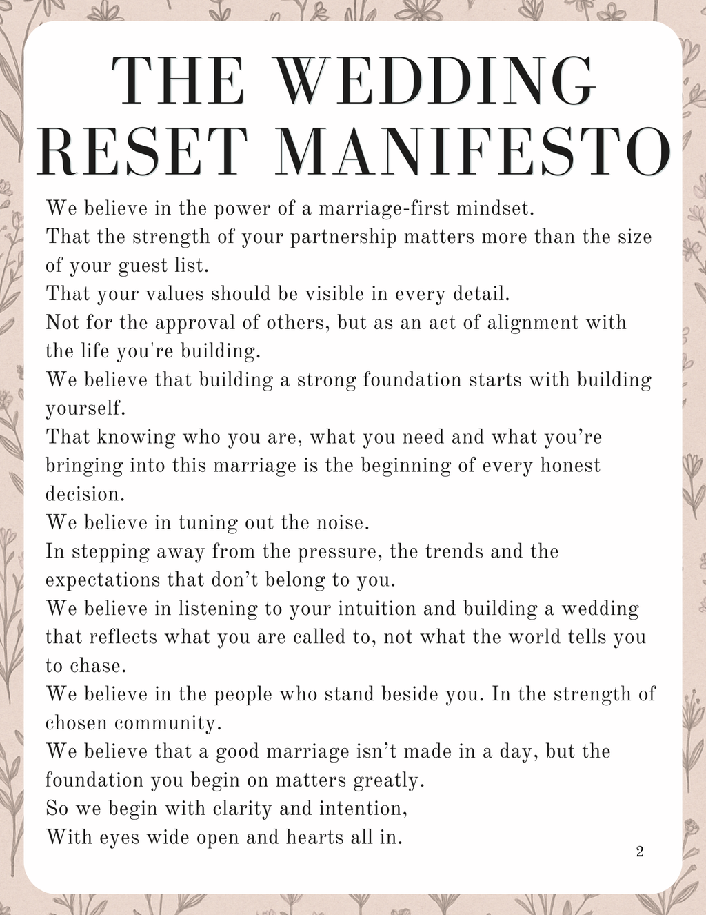 Wedding Reset Manual | Marriage First Wedding Planning Guide | Real Marriage Is the New Rebellion PDF