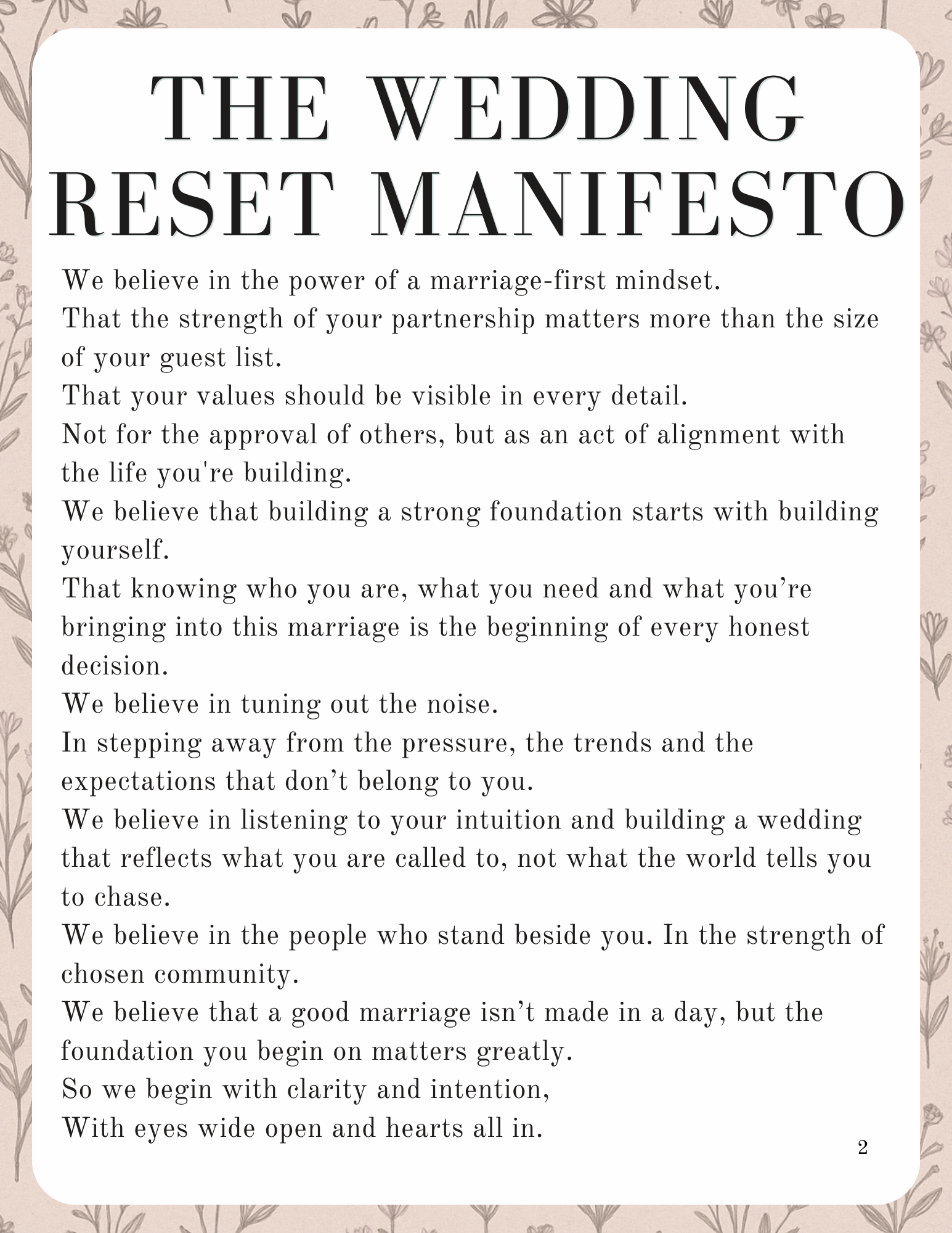 Wedding Reset Manual | Marriage First Wedding Planning Guide | Real Marriage Is the New Rebellion PDF